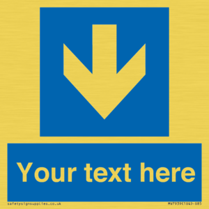 Custom Mandatory directional sign, blue arrow down